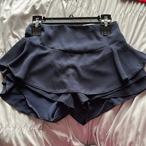 Navy blue mini ruffle skirt